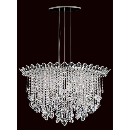 Schonbek Trilliane Strands 8 Light 110V Pendant in Stainless Steel with Clear S TR4812N-401A
